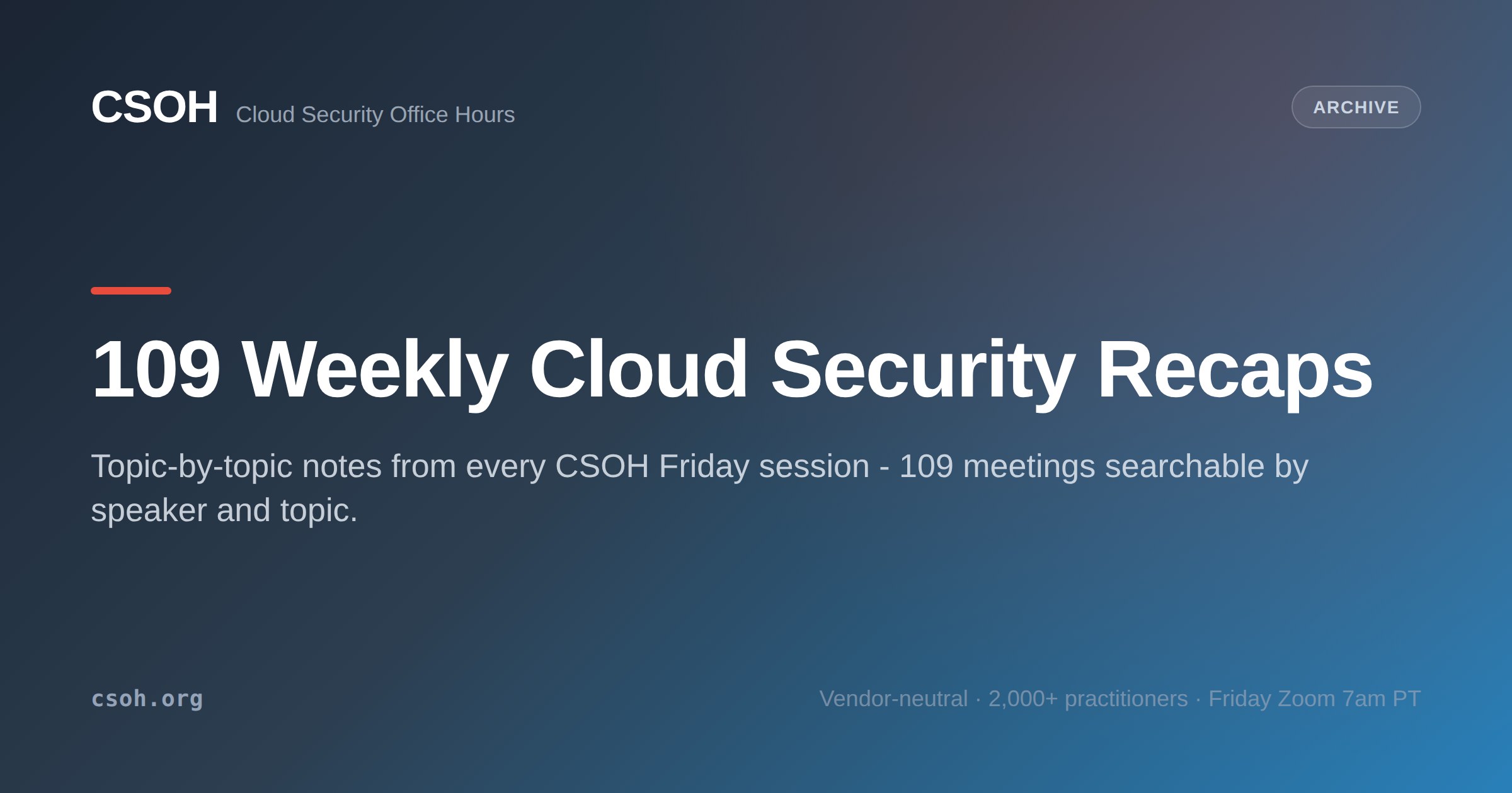Weekly Meeting Recaps